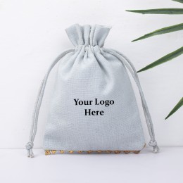 Pack of 25pcs Light Gray Bottom Lace Jewelry Potli, Personalized Jewelry Pouch, Gift Packaging Bags, Designer Jewelry Storage Bags