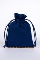 Navy Blue Pack of 25pcs  Bottom Lace Jewelry Potli, Personalized Jewelry Pouch Gift Packaging Bags