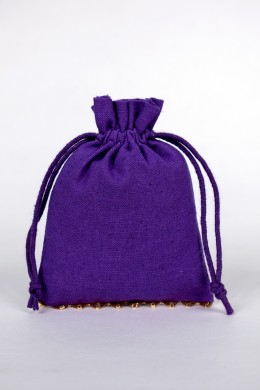 Purple Pack of 25pcs  Bottom Lace Jewelry Potli, Personalized Jewelry Pouch Gift Packaging Bags