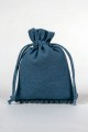 Navy Blue Pack Of 25 Bottom PomPom Jewelry Potli, Personalized Jewelry Pouch Gift Packaging Bags