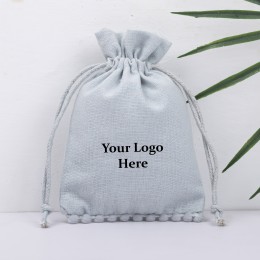 Pack Of 25pcs Light Gray Bottom PomPom Jewelry Potli, Personalized Jewelry Pouch, Gift Packaging Bags, Storage Bags for Jewelry