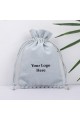 Light Gray Pack Of 25 Bottom PomPom Jewelry Potli, Personalized Jewelry Pouch Gift Packaging Bags