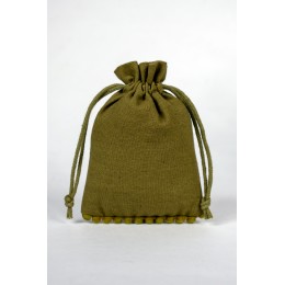 Pack of 25pcs Mehandi Green Bottom PomPom Jewelry Potli, Personalized Jewelry Pouch, Gift Packaging Bags, Designer Bags