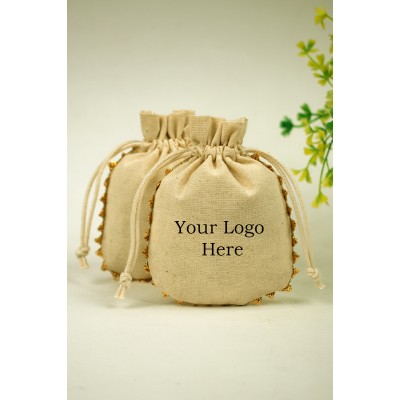 Pack of 25pcs Round Lace Jewelry Potli, Personalized Jewelry Pouch, Gift Packaging Bags, Storage Bags for Jewelry