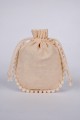 Pack of 25pcs Peach Round PomPom Jewelry Potli, Personalized Jewelry Pouch Gift Packaging Bags