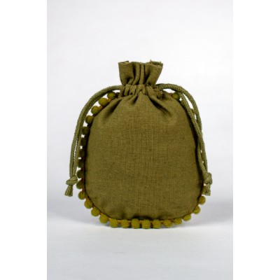 Pack of 25pcs Round PomPom Jewelry Potli, Personalized Jewelry Pouch, Gift Packaging Bags, Designer Bags & Pouches