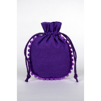 Pack of 25pcs Round PomPom Jewelry Potli, Personalized Jewelry Pouch, Gift Packaging Bags, Designer Bags & Pouches