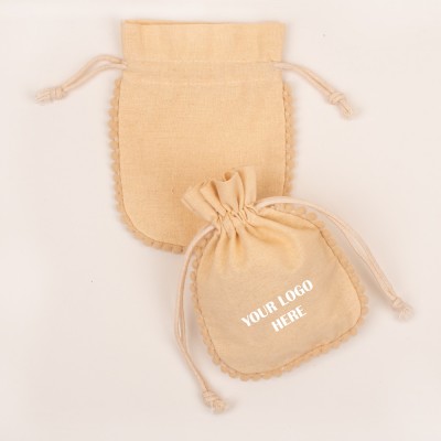Pack of 25pcs Round PomPom Jewelry Potli, Personalized Jewelry Pouch, Gift Packaging Bags, Designer Bags & Pouches