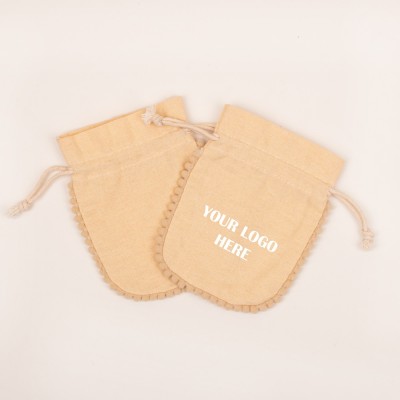 Pack of 25pcs Round PomPom Jewelry Potli, Personalized Jewelry Pouch, Gift Packaging Bags, Designer Bags & Pouches