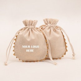 Pack of 25pcs Round Lace Jewelry Potli, Personalized Jewelry Pouch, Gift Packaging Bags, Storage Bags for Jewelry
