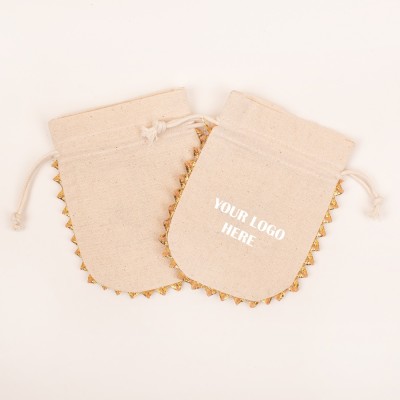 Pack of 25pcs Round Lace Jewelry Potli, Personalized Jewelry Pouch, Gift Packaging Bags, Storage Bags for Jewelry