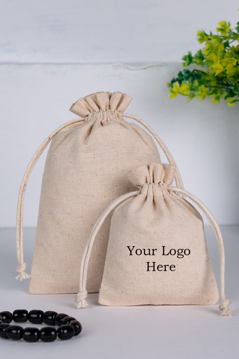 Premium PSD | Jewelry drawsting bag mockup, top view