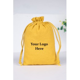Pack of 25pcs Mustard Jewelry Potli, Personalized Small Jewelry Pouch, Gift Packaging Bags, Cotton Potli Bags