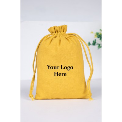 Pack of 25pcs Gray Cotton Potli Bags, Personalized Jewelry Packaging Pouches, Gif Packaging Pouches