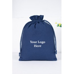 Pack of 25pcs Navy Blue Jewelry Potli, Personalized Jewelry Pouch, Gift Packaging Bags, 100% Cotton Pouches & Bags