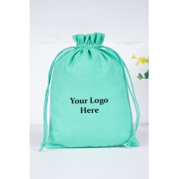 Pack of 25pcs Sea Green Jewelry Potli, Personalized Jewelry Pouch, Gift Packaging Bags in Wholesale, Small Cotton Bags Manufacturer