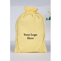 Pack of 25pcs Yellow Jewelry Potli, Personalized Jewelry Pouch, Gift Packaging Bags