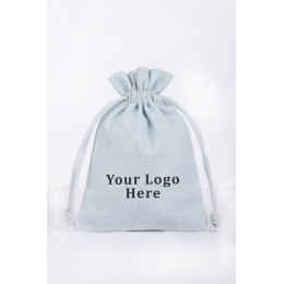 Pack of 25pcs Light Gray Jewelry Potli, Personalized Jewelry Pouch, Gift Packaging Bags, 100% Pure Cotton Pouches