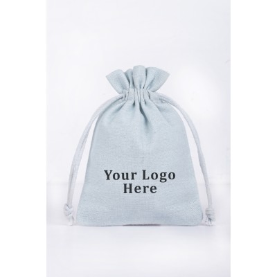 Pack of 25pcs Gray Cotton Potli Bags, Personalized Jewelry Packaging Pouches, Gif Packaging Pouches