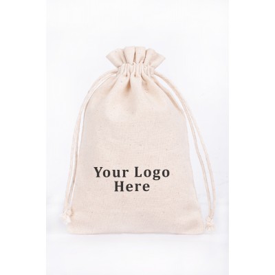 Pack of 25pcs Gray Cotton Potli Bags, Personalized Jewelry Packaging Pouches, Gif Packaging Pouches