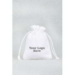 Pack of 25pcs White Jewelry Potli, Personalized Small Jewelry Pouch, Gift Packaging Bags, Organic Jewelry Packaging Pouches & Bags