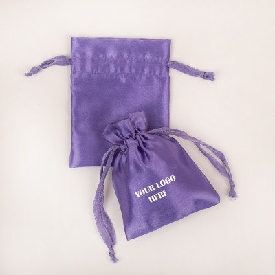 Pack of 25pcs Bluish Gray Satin Jewelry Potli, Personalized Jewelry Pouch, Gift Packaging Bags, Satin Bags & Pouch