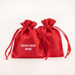 Pack of 25pcs Red Satin with Tassel Jewelry Potli, Personalized Jewelry Pouch, Gift Packaging Bags, Satin Bags & Pouch