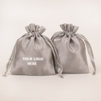 Pack of 25pcs Light Gray Satin Jewelry Potli, Personalized Jewelry Pouch, Gift Packaging Bags, Satin Bags & Pouch