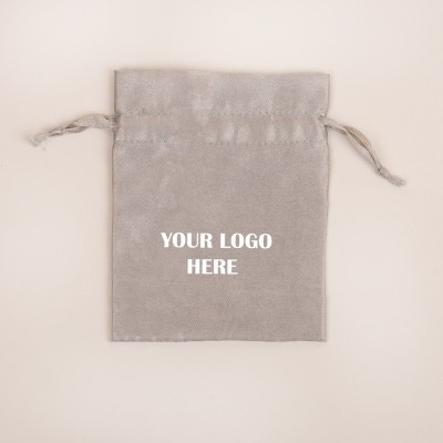 Pack of 25pcs Light Gray Satin Jewelry Potli, Personalized Jewelry Pouch, Gift Packaging Bags, Satin Bags & Pouch
