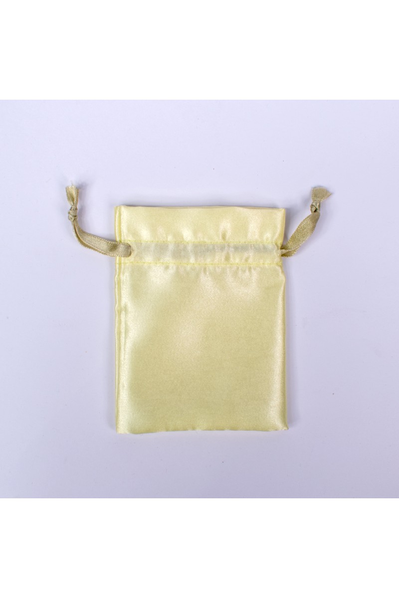 Yellow Pack of 25pcs  Satin Jewelry Potli, Personalized Jewelry Pouch Gift Packaging Bags