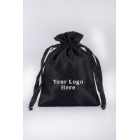 Pack of 25pcs Black Satin Jewelry Potli, Personalized Jewelry Pouch, Gift Packaging Bags, Satin Bags & Pouch