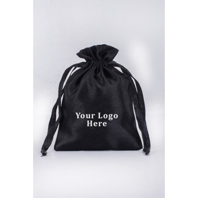 Pack of 25pcs White Satin Jewelry Potli, Personalized Jewelry Pouch, Gift Packaging Bags, Satin Bags & Pouch