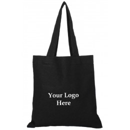 Pack of 25 Black Personalized Cotton Tote Bags, Pure 100% Small Fabric Tote Bags in Wholesale