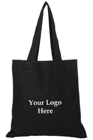 Black Custom Name Canvas Tote Bags (Pack of 25)