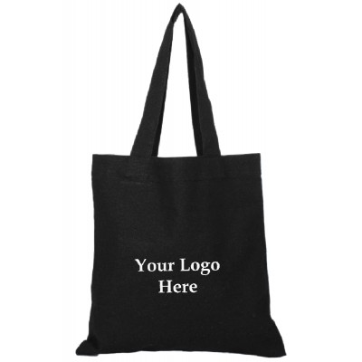 Pack of 25 Black Personalized Cotton Tote Bags, Pure 100% Small Fabric Tote Bags in Wholesale