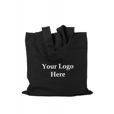 Pack of 25 Black Personalized Cotton Tote Bags, Pure 100% Small Fabric Tote Bags in Wholesale