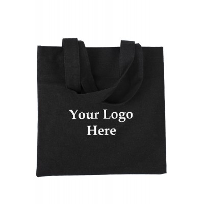 Pack of 25 Black Personalized Cotton Tote Bags, Pure 100% Small Fabric Tote Bags in Wholesale
