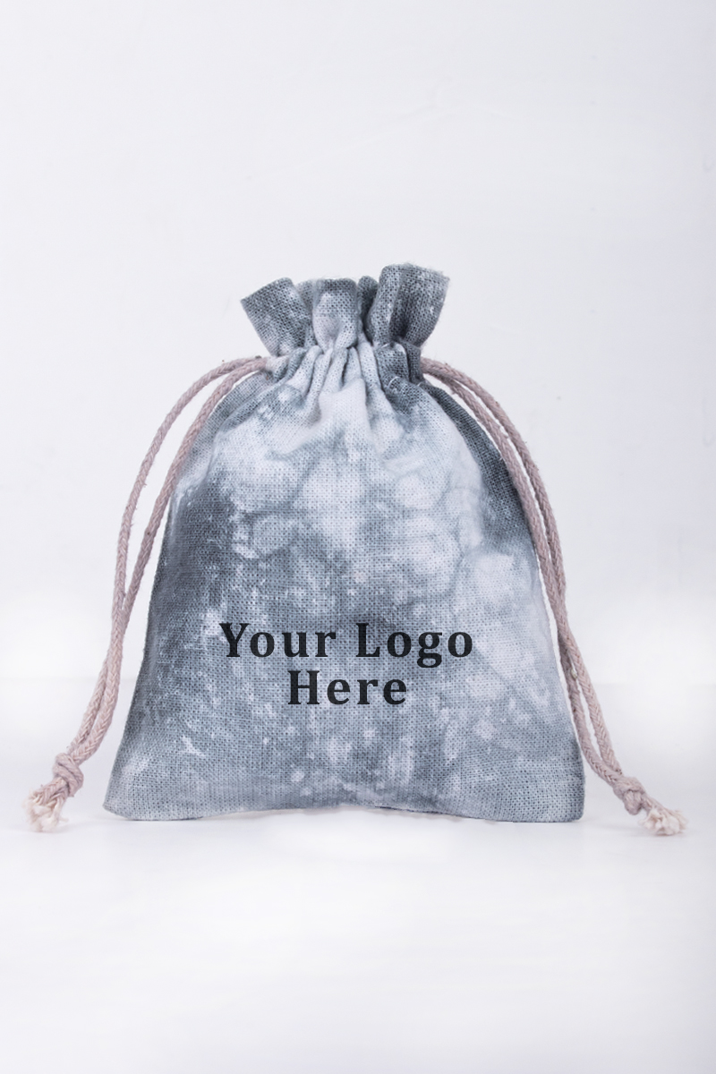 Pack of 25pcs Gray Tye-Dye Jewelry Potli, Personalized Jewelry Pouch Gift Packaging Bags