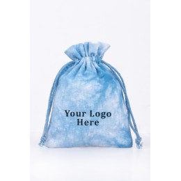 Pack of 25pcs Light Blue Personalized Personalized Tye-Dye Jewelry Pouch, Gift Packaging Bags