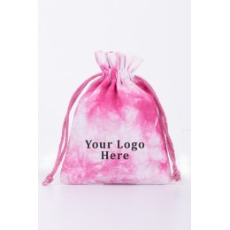 Pack of 25pcs Pink Tye Dye Personalized Jewelry Pouch, Gift Packaging Bags