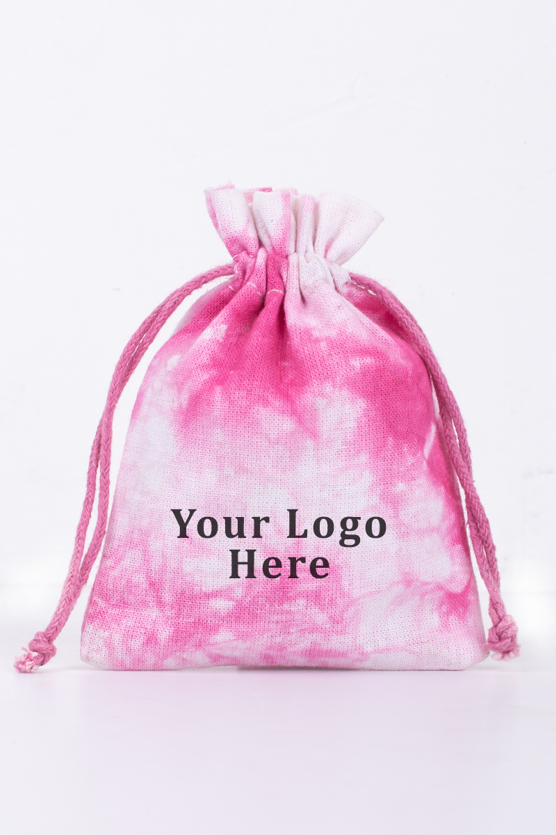 Pack of 25pcs Pink Tye-Dye Jewelry Potli, Personalized Jewelry Pouch Gift Packaging Bags
