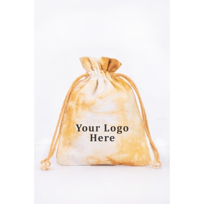 Pack of 25pcs Yellow Personalized Tye Dye Jewelry Pouch, Gift Packaging Bags, Jewelry Potli